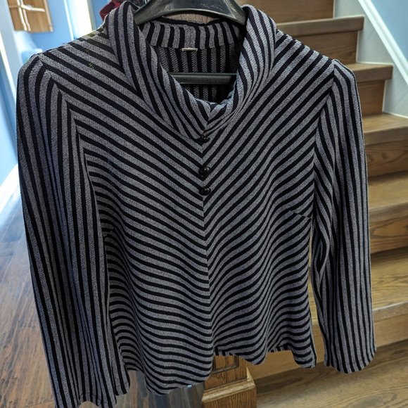 Women business casual sweater - striped purple and black - size 8 / Medium - Picture 2 of 2